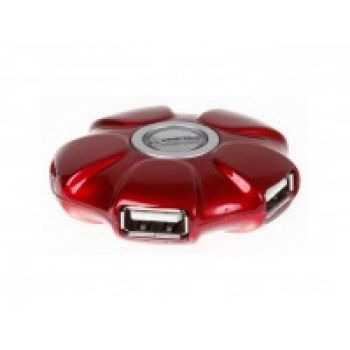 Концентратор USB 2.0 Smartbuy SBHA-143-R 4 порта, красный