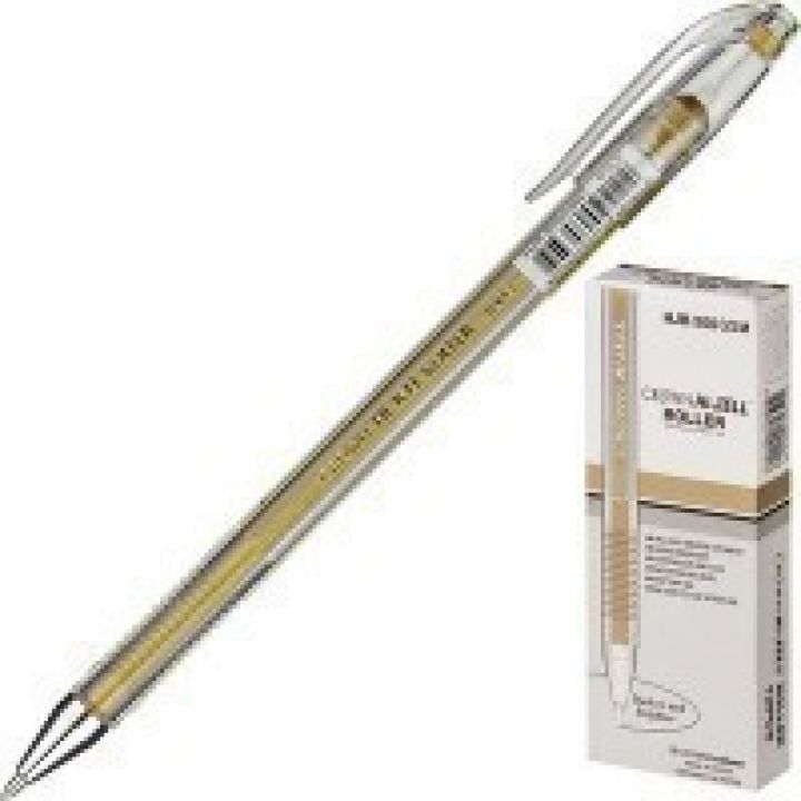 Ручка гелевая золото металлик CROWN, 0, 7мм