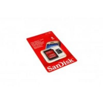 Карта памяти 8Gb microSDHC Class 4  SanDisk + SD adapter